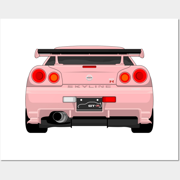 GTR R34 PINK Wall Art by VENZ0LIC